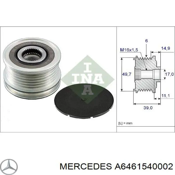 A6461540002 Mercedes alternador