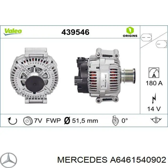 A6461540902 Mercedes alternador