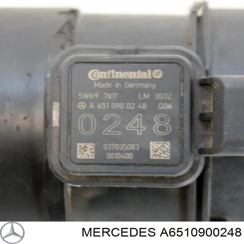 A6510900248 Mercedes sensor de flujo de aire/medidor de flujo (flujo de aire masibo)