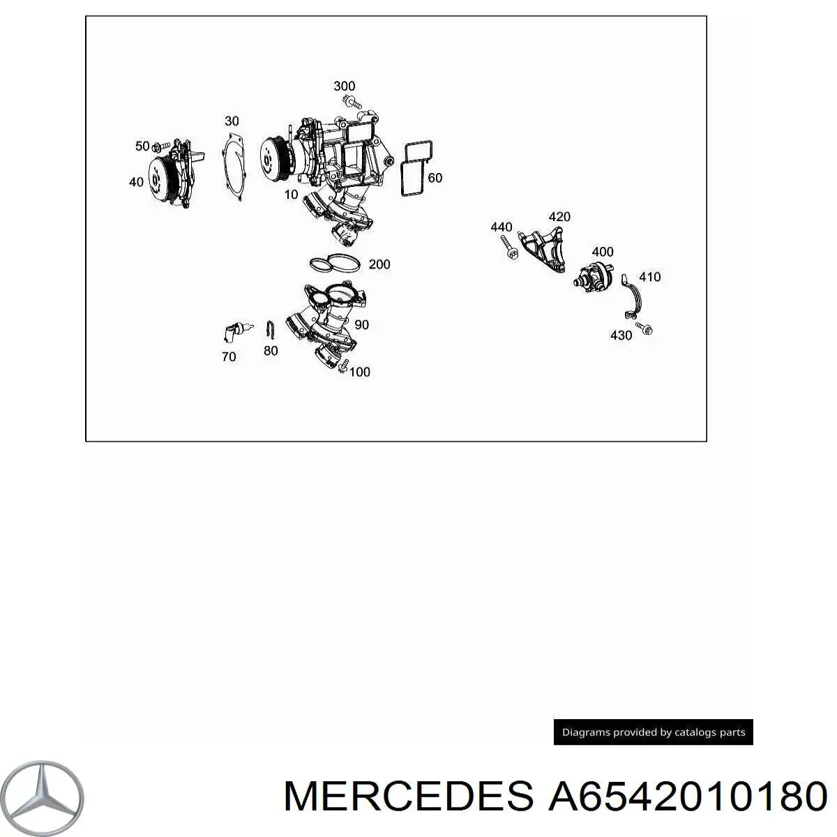 A6542010180 Mercedes junta, bomba de agua