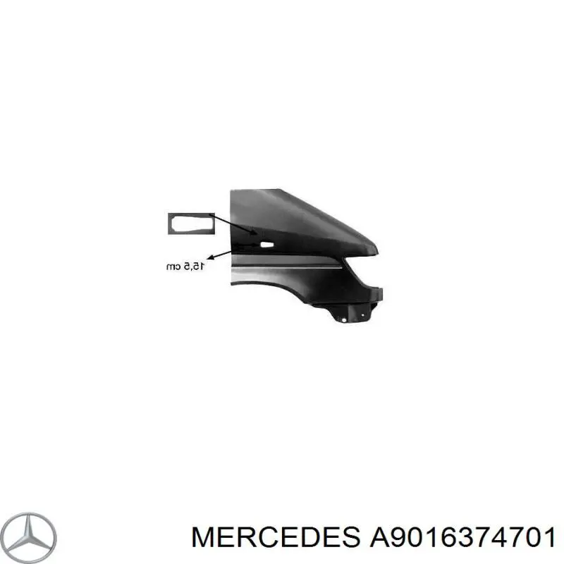 A9016374701 Mercedes guardabarros delantero derecho