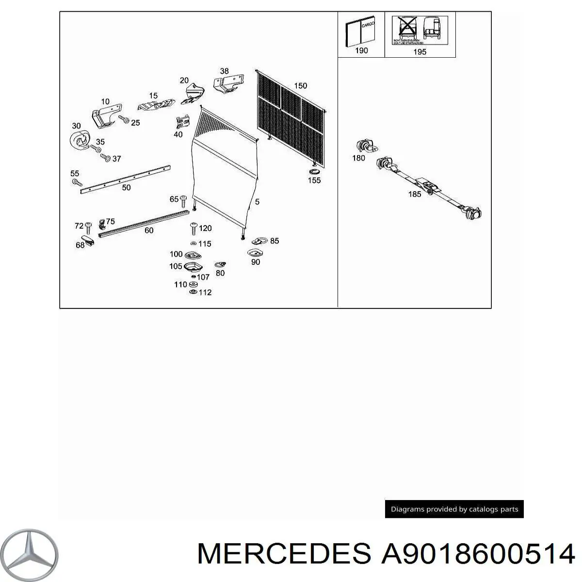  Lazo de seguridad de la carga para Mercedes Sprinter 901, 902