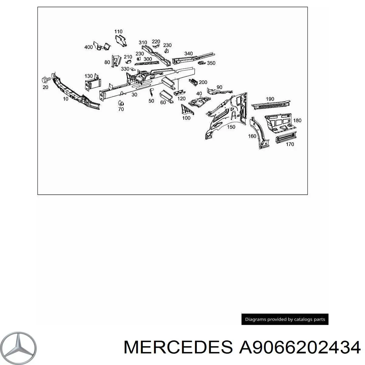  Larguero delantero izquierdo para Mercedes Sprinter 906