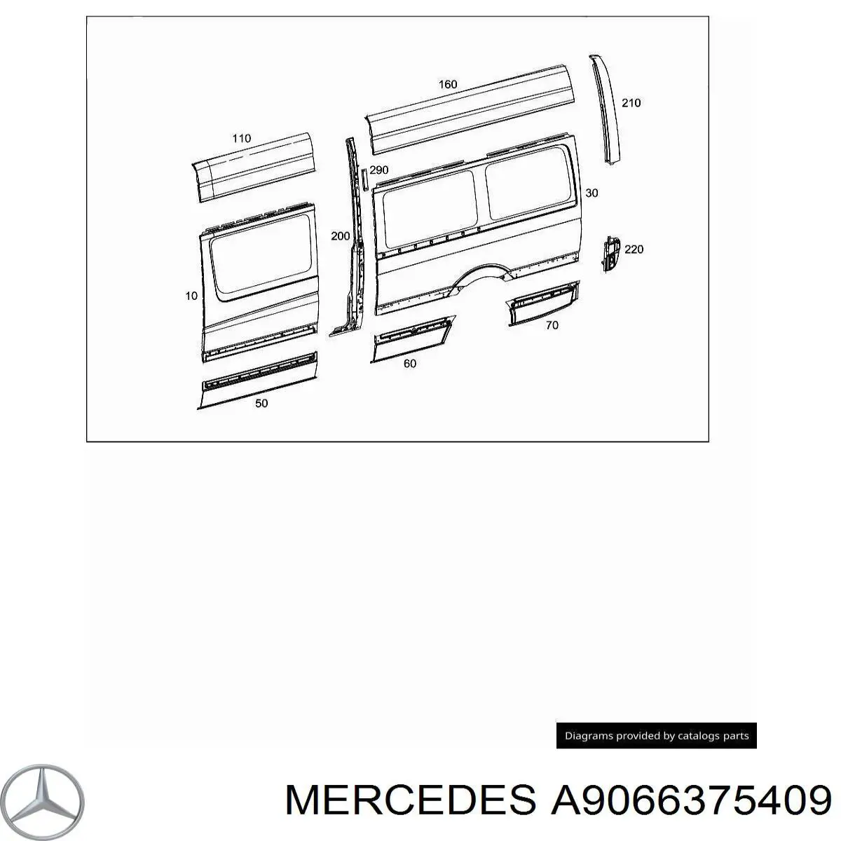 A9066375409 Mercedes repuesto de arco de rueda trasero izquierdo