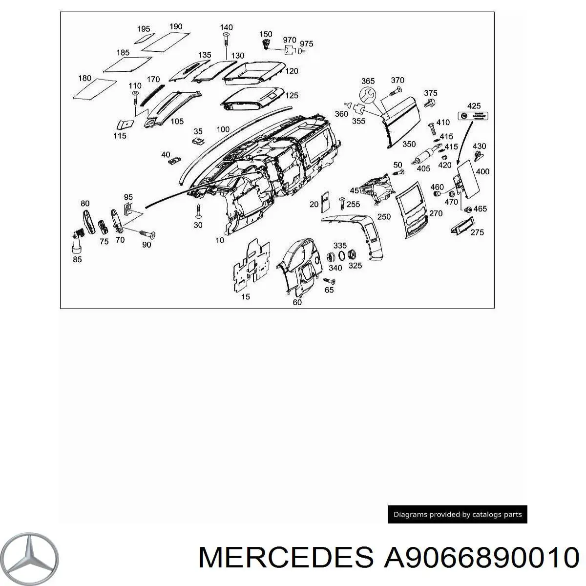  Moldura Tablero De Instrumentos "Torpedo" Izquierdo para Mercedes Sprinter 906