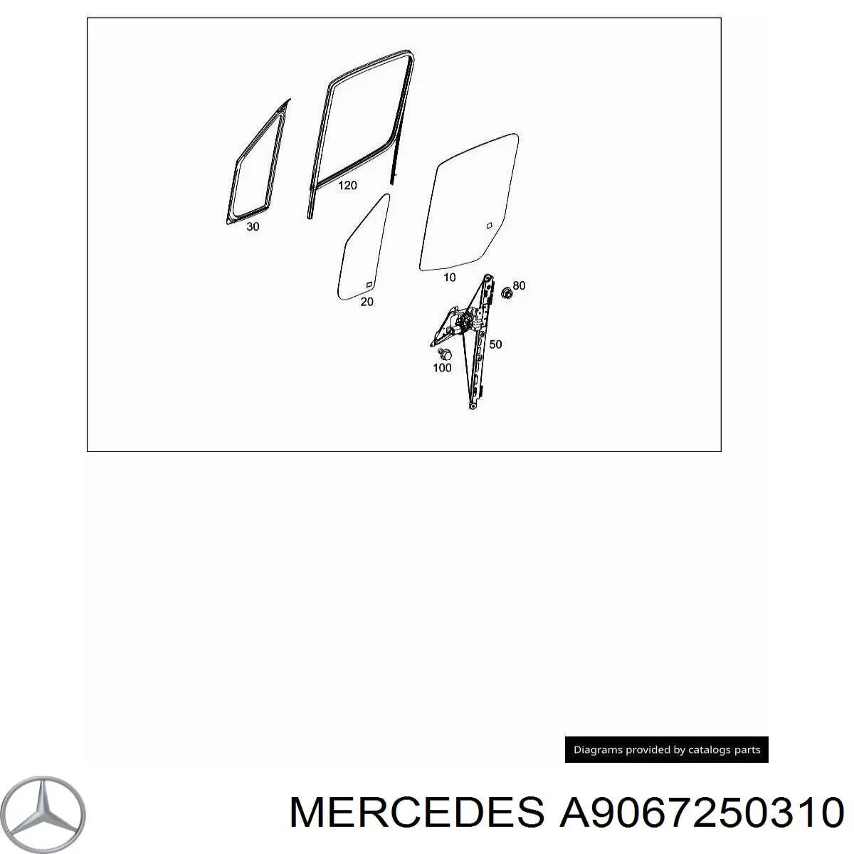  Luna de puerta delantera derecha para Mercedes Sprinter 906