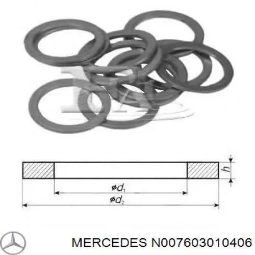 N007603010406 Mercedes junta, entrada aceite (turbocompresor)