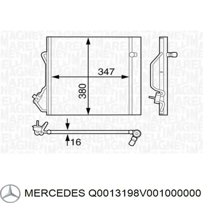 Q0013198V001000000 Mercedes condensador aire acondicionado