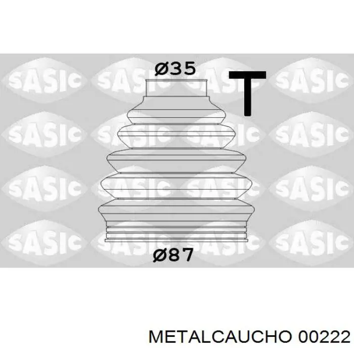 00222 Metalcaucho fuelle, árbol de transmisión delantero exterior