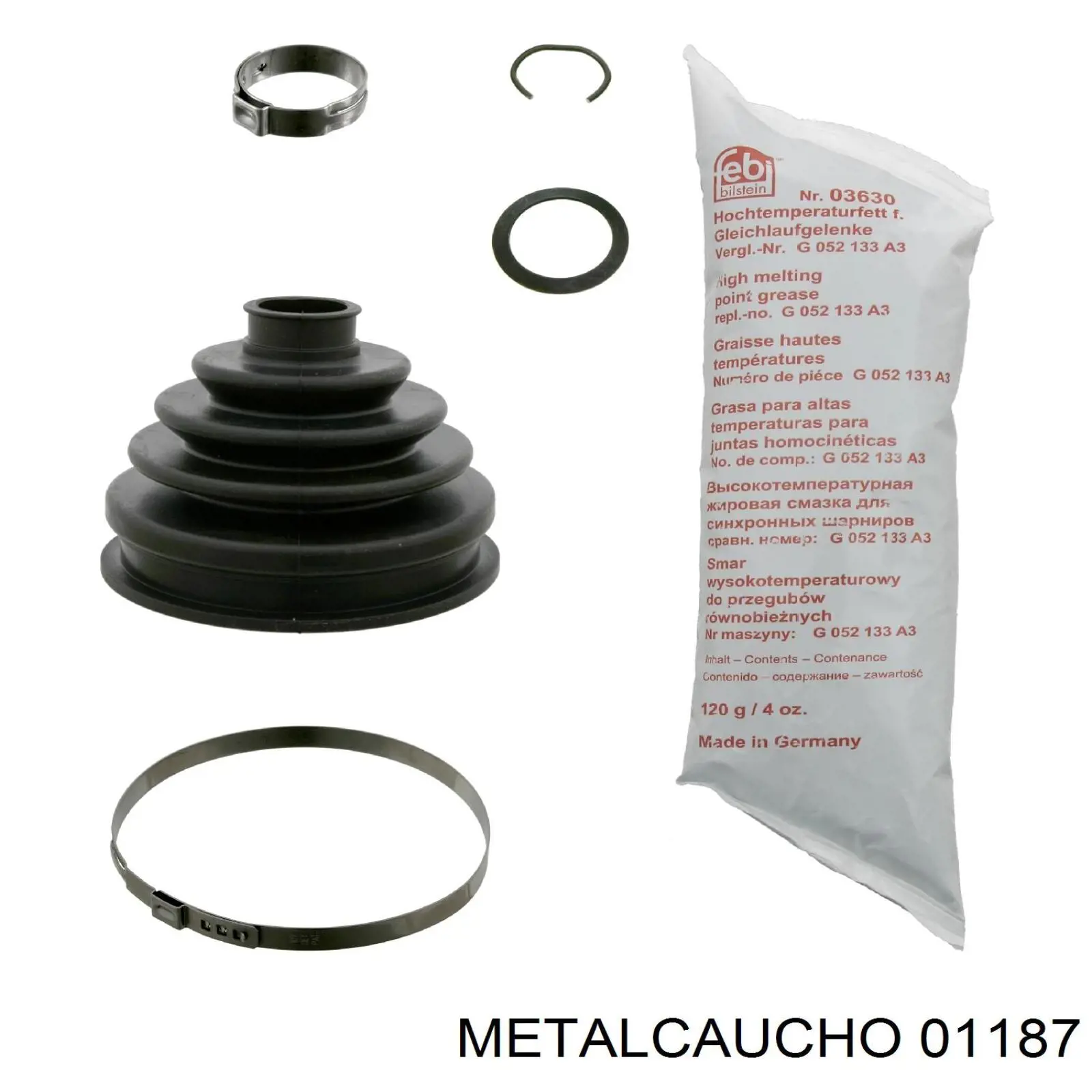 01187 Metalcaucho fuelle, árbol de transmisión delantero exterior