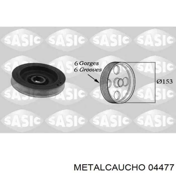 04477 Metalcaucho polea, cigüeñal