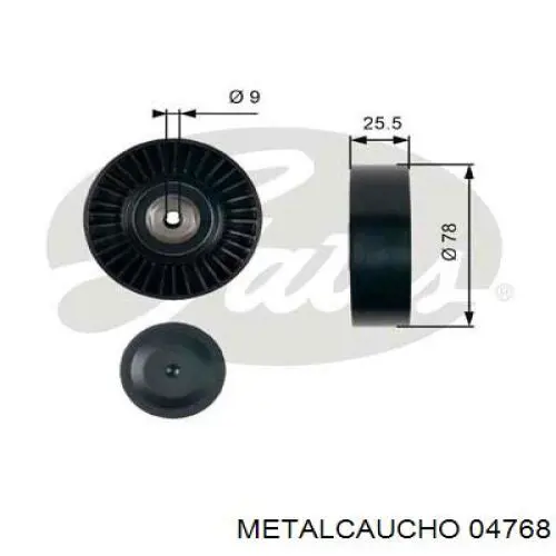 04768 Metalcaucho rodillo, correa trapecial poli v