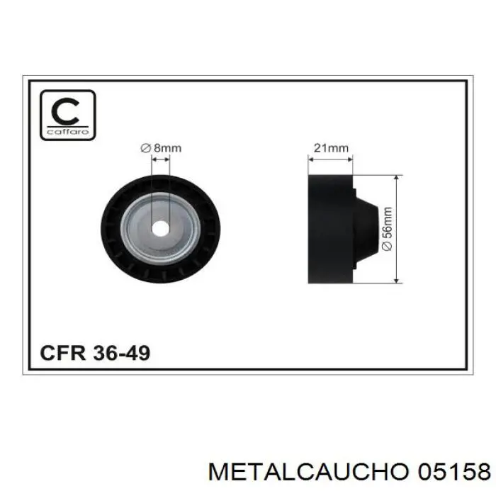 05158 Metalcaucho rodillo, correa trapecial poli v