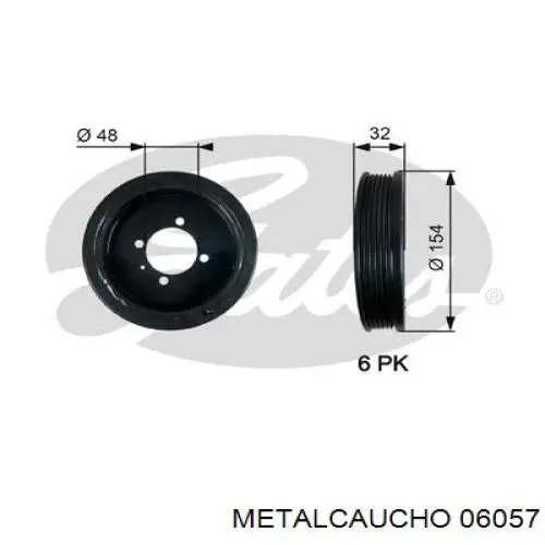 06057 Metalcaucho polea, cigüeñal