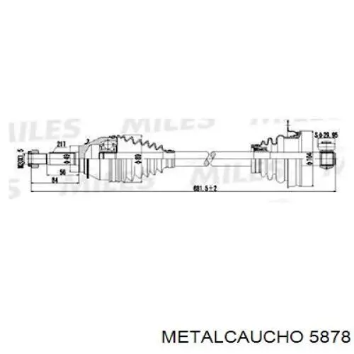 5878 Metalcaucho soporte amortiguador delantero