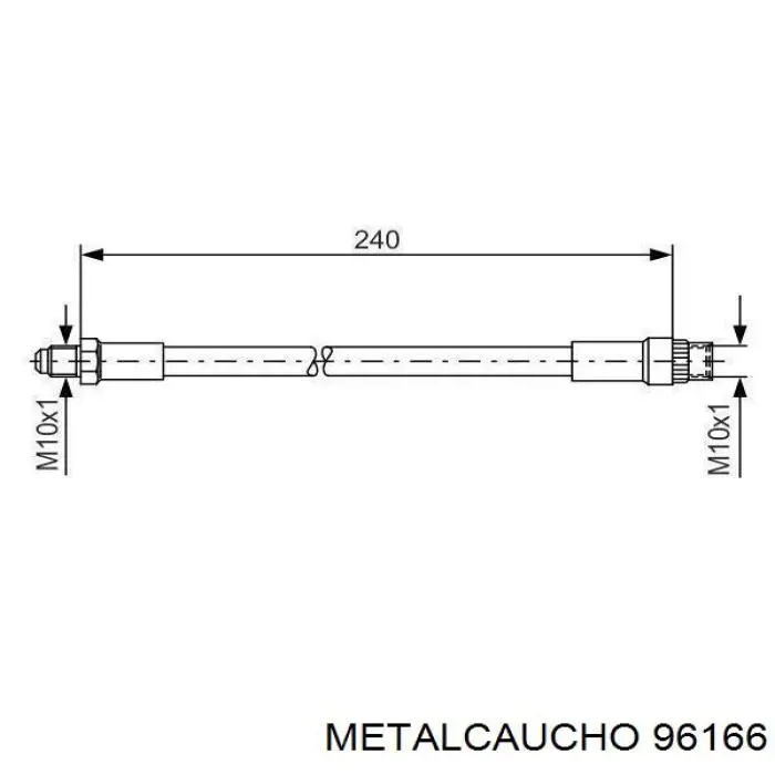 96166 Metalcaucho latiguillo de freno delantero