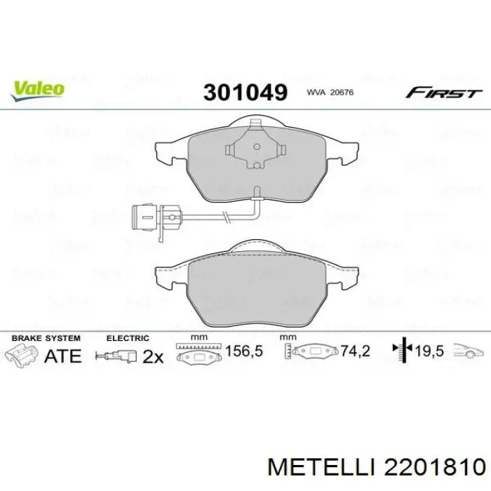 22-0181-0 Metelli pastillas de freno delanteras