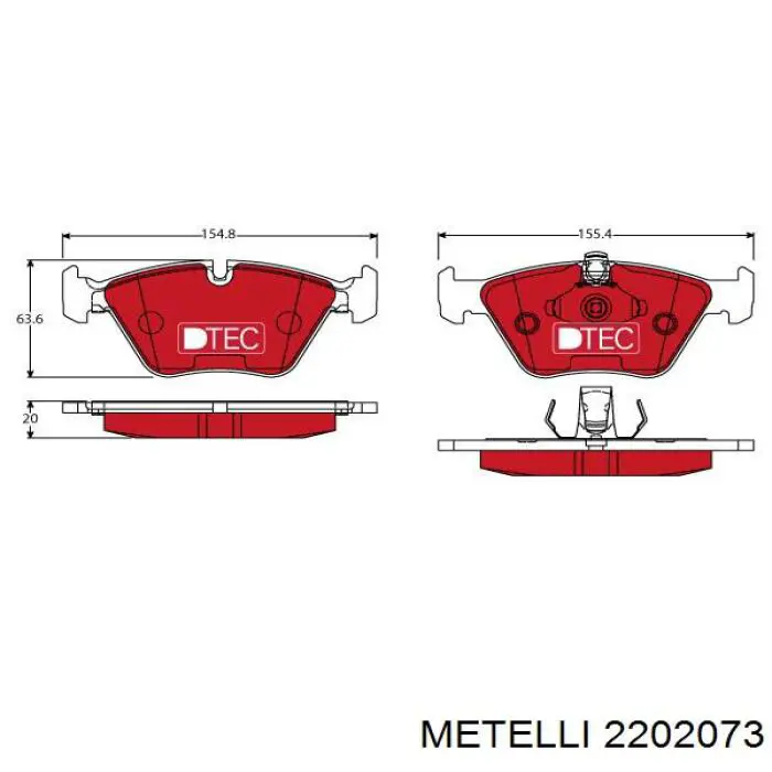 22-0207-3 Metelli pastillas de freno delanteras