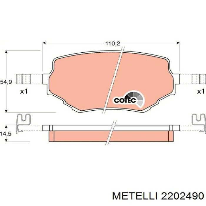 22-0249-0 Metelli pastillas de freno delanteras