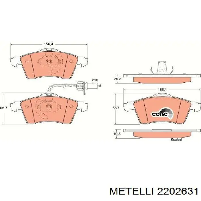 22-0263-1 Metelli pastillas de freno delanteras