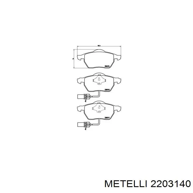 22-0314-0 Metelli pastillas de freno delanteras