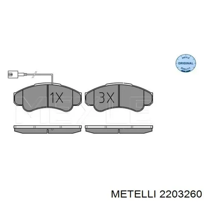 22-0326-0 Metelli pastillas de freno delanteras