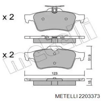 22-0337-3 Metelli pastillas de freno traseras