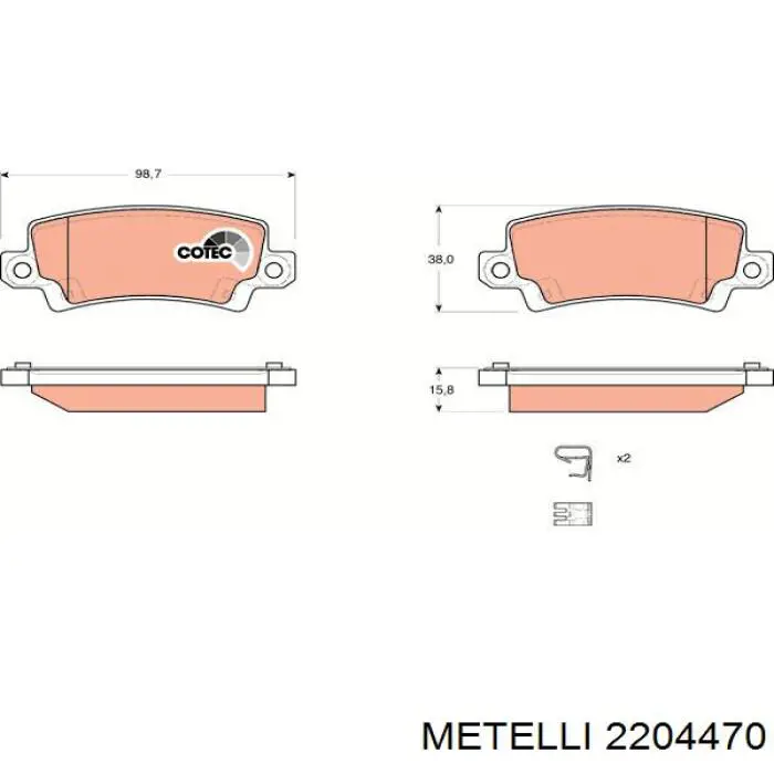 22-0447-0 Metelli pastillas de freno traseras