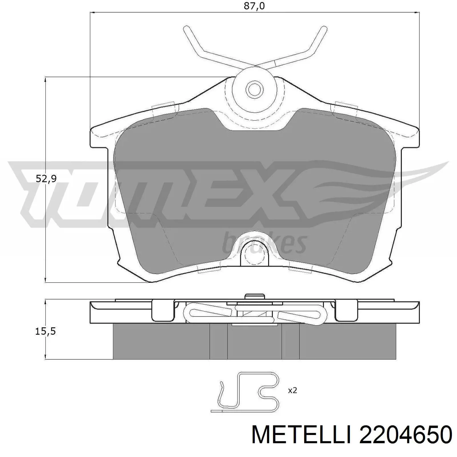 22-0465-0 Metelli pastillas de freno traseras