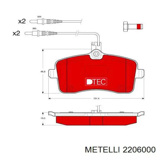 22-0600-0 Metelli pastillas de freno delanteras