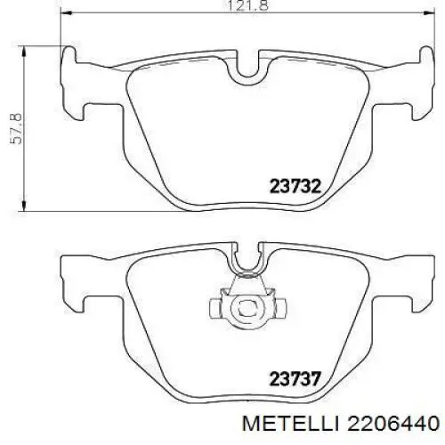 22-0644-0 Metelli pastillas de freno traseras