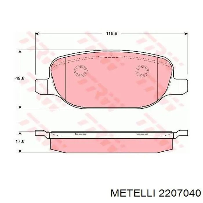 22-0704-0 Metelli pastillas de freno traseras