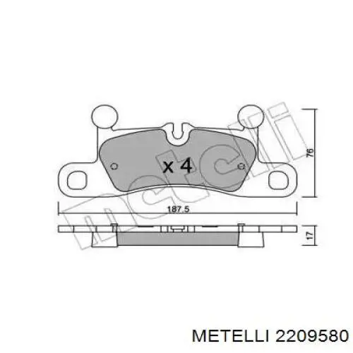 22-0958-0 Metelli pastillas de freno traseras