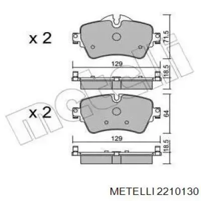 2210130 Metelli pastillas de freno delanteras