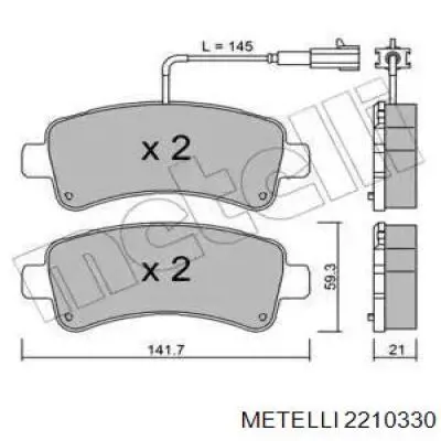 22-1033-0 Metelli pastillas de freno traseras