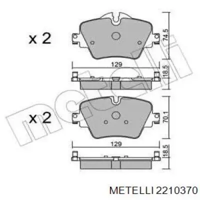 2210370 Metelli pastillas de freno delanteras