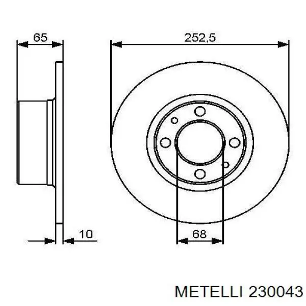 23-0043 Metelli freno de disco delantero