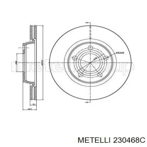 23-0468C Metelli freno de disco delantero