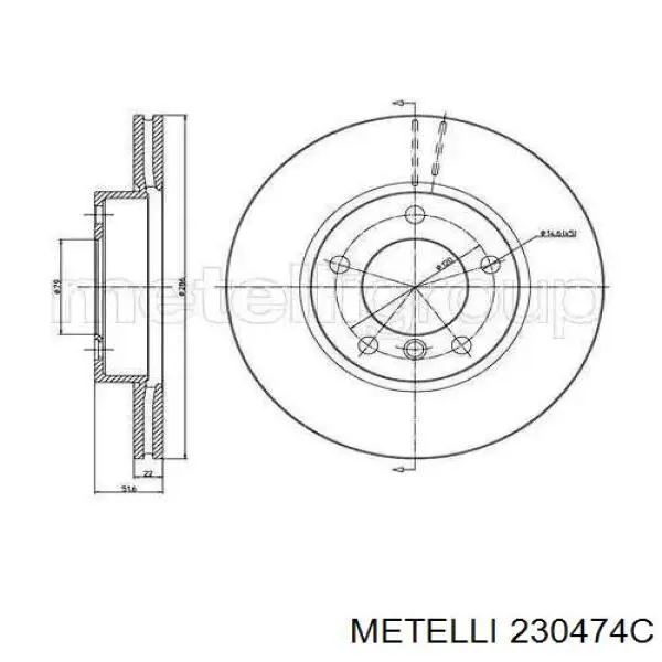 23-0474C Metelli freno de disco delantero