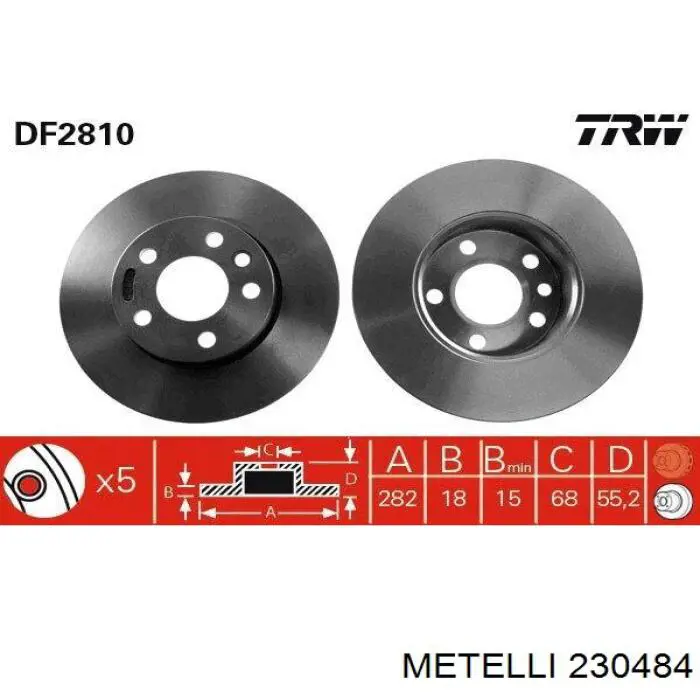 23-0484 Metelli freno de disco delantero