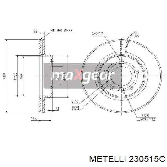 23-0515C Metelli freno de disco delantero