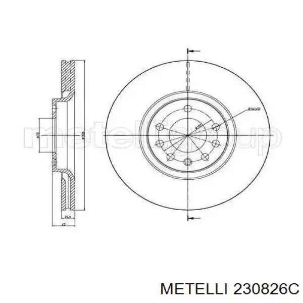 23-0826C Metelli freno de disco delantero