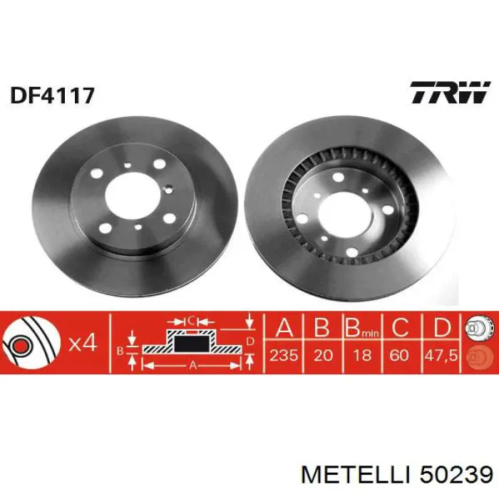 50239 Metelli cilindro principal de freno