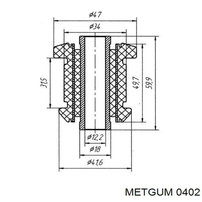 04-02 Metgum silentblock de suspensión delantero inferior