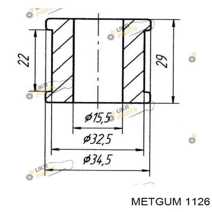 1126 Metgum silentblock de amortiguador trasero