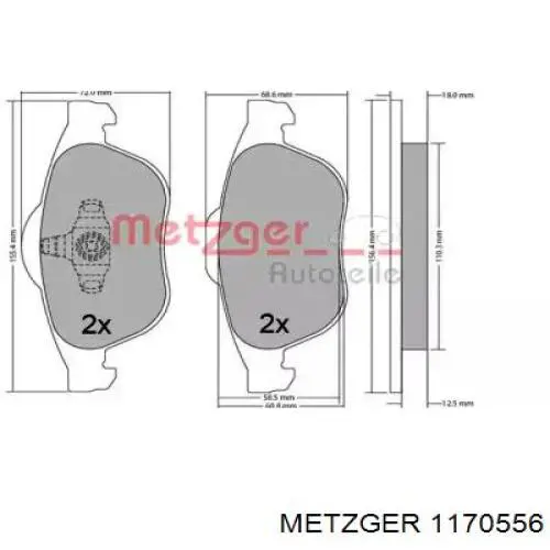 1170556 Metzger pastillas de freno delanteras