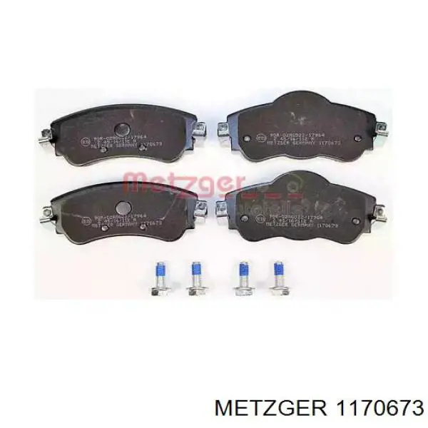 1170673 Metzger pastillas de freno delanteras