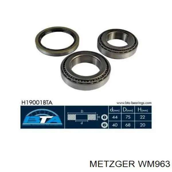 WM 963 Metzger cojinete de rueda delantero