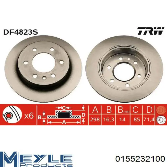  Disco de freno trasero para Mercedes Sprinter 906