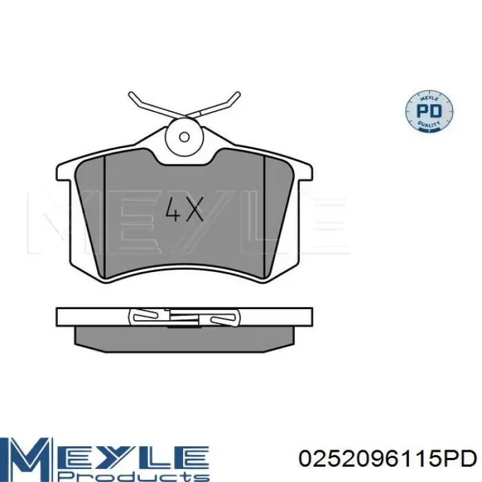 0252096115PD Meyle pastillas de freno traseras